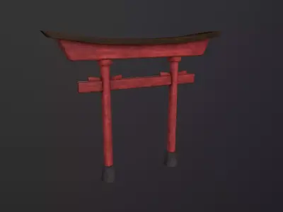 Old Japanese Torii Gate 3D Model Low-poly 3D model