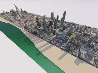 City-modern city- urban 3D model