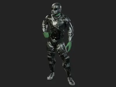Low-Poly Alien Warrior Low-poly 3D model