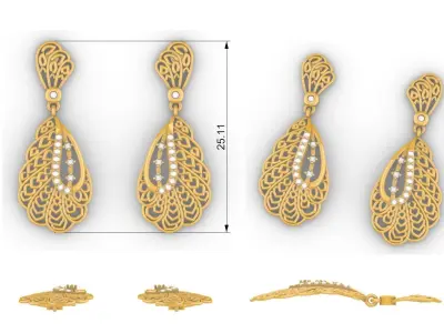 The Alocasia Leaf Drop Earrings  3D print model
