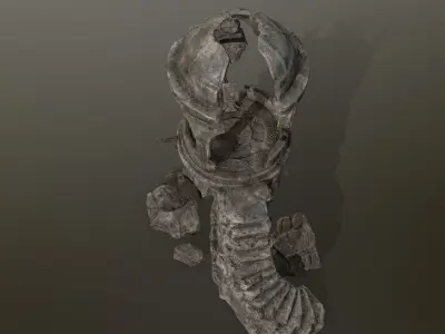 old temple  Low-poly 3D model