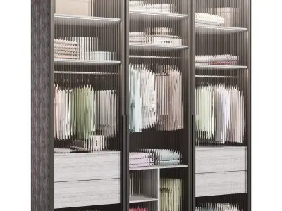 Wardrobe wardrobe with glass doors  3D model