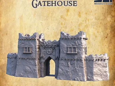 Desert Gate House Tabletop Terrain 28 MM 3D print model