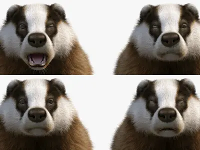  Badger Brown Fur Rigged 