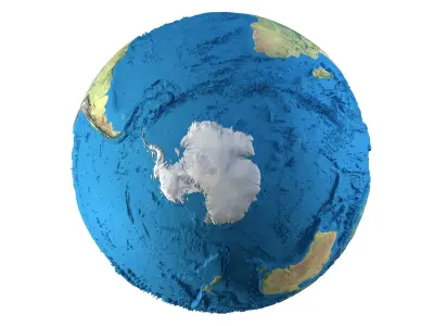 Earth Physical Map Globe  Low-poly 3D model