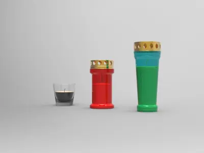 Candle in glass Low-poly 3D model