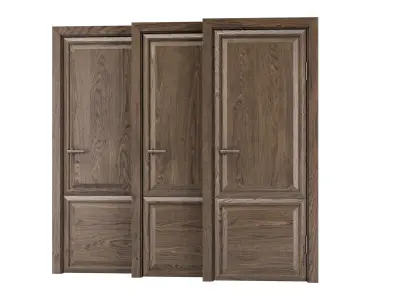 Wooden Door Set V7  3D model