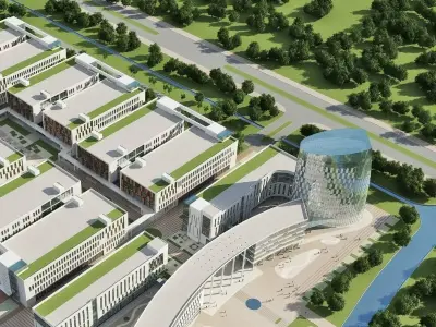 Modern University Campus 3D model