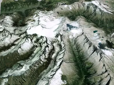 Mountain landscape Ghiacciaio dellAdamello Italy 3D model