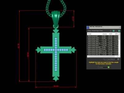 Cross Light Gold 4CP013 3DM STL 3D print model