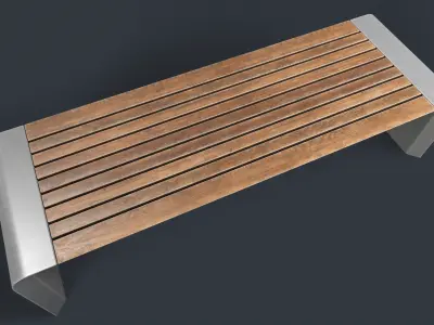 Modern Outdoor Bench 2 PBR Game Ready Low-poly 3D model