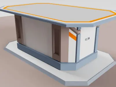 Sci-fi table  Low-poly 3D model