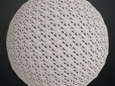 White Painted Fine Diamond Wood Weave PBR Texture