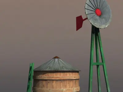 Water Tank 2 Low-poly 3D model