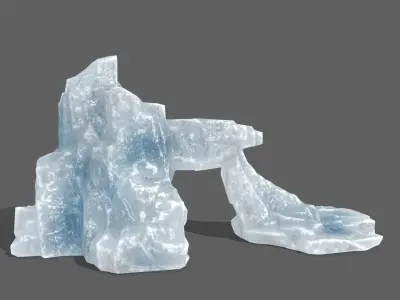 Ice Set piece of Low-poly 3D model