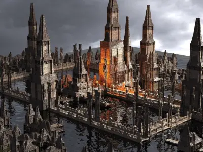 Dark Ages Drake Fort Tower Kitbash 1 3D model