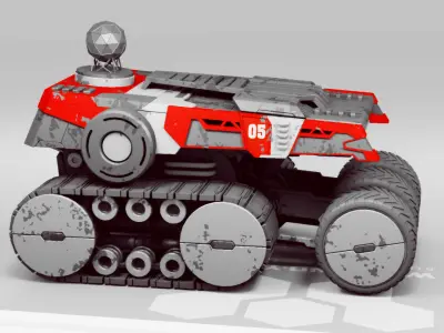 sci-fi planet explorer vehicle 3D model
