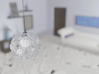 Astral-light living room with pendant light 3D model