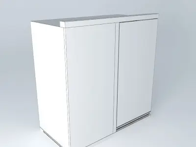 American corner straight 1 DOOR Free 3D model
