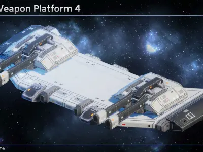 Space Weapon Platforms Low-poly 3D model