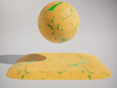 HQ PBR Textures Set SciFi Cracked Gold with Glowing Veins Texture