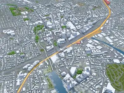 Stamford Connecticut USA Low-poly 3D model