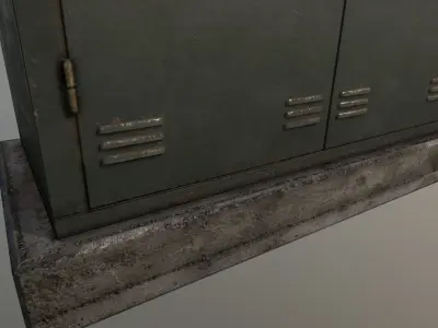 ElectricBox metal cabinet with sign Low-poly 3D model