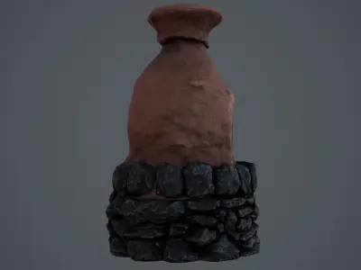 Fan art of primitive Furnace  Low-poly 3D model