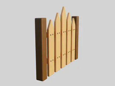 Cartoon Fence 10 3D model