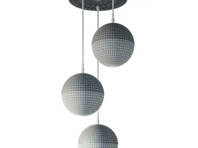 Pendant lamp copper light black pendant 3 3D model
