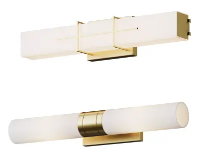  Cydney Vanity Light And Malika Opal Glass Bath Sconce 3D model