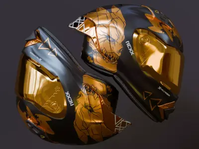 Futuristic Cyberpunk Helmet 3D model
