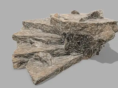 Stair rock Low-poly 3D model shop