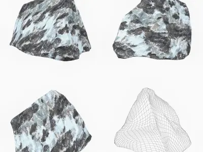 Snow Stone Collection Low-poly 3D model