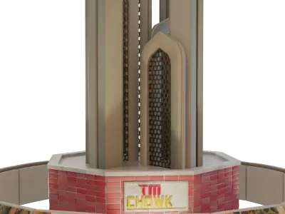 TM Chowk Roundabout - Medium Poly Game-Ready 3D Model Low-poly 3D model