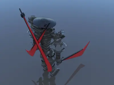  Samurai Robot Cyborg SciFi Game Character 3D model