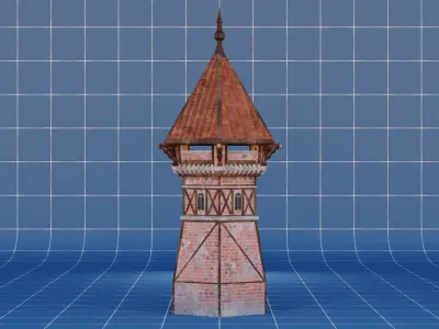 Medieval Watchtower 02 Low-poly 3D model