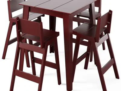 Alfresco Bar Table Square and Bar Stool by Loll designs 3D model