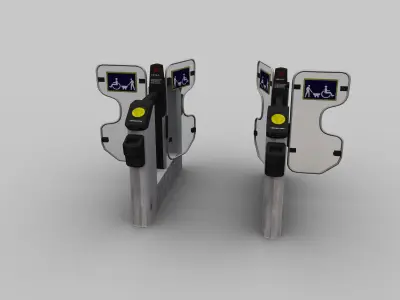 Ticket Gate Low-poly 3D model