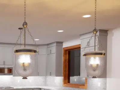 Glass Bowl Pendant Light 3D model