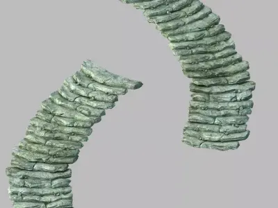 Mountain - stone staircase 12 3D model
