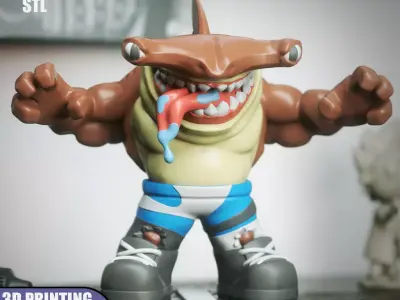 Street Sharks Jab Chibi STL for 3D Printing ChibiSTL 3DXM 3D print model