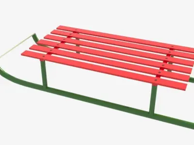 Winter sled low poly Free low-poly 3D model