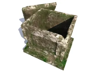 ancient altar destroyed broken 3D model