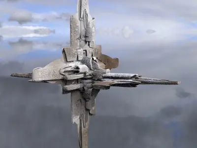 Ancient alien Tower Ship 3D model