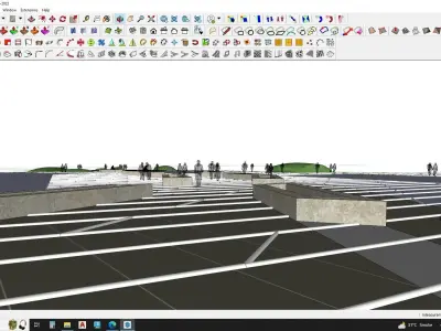 Urban 3d model around highrise building 3D model