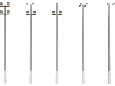 Concrete Lamp Post - Light Pole - Street Light - Group 07 3D model