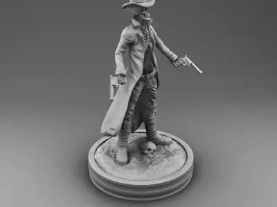 Skeleton cowboy 3D print model