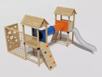 Playground Slide-Tube-Climber Low-poly 3D model