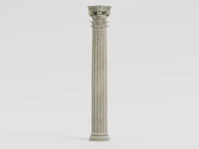 Corinthian Column V2 - Old Ornate Classical Pillar 3D model